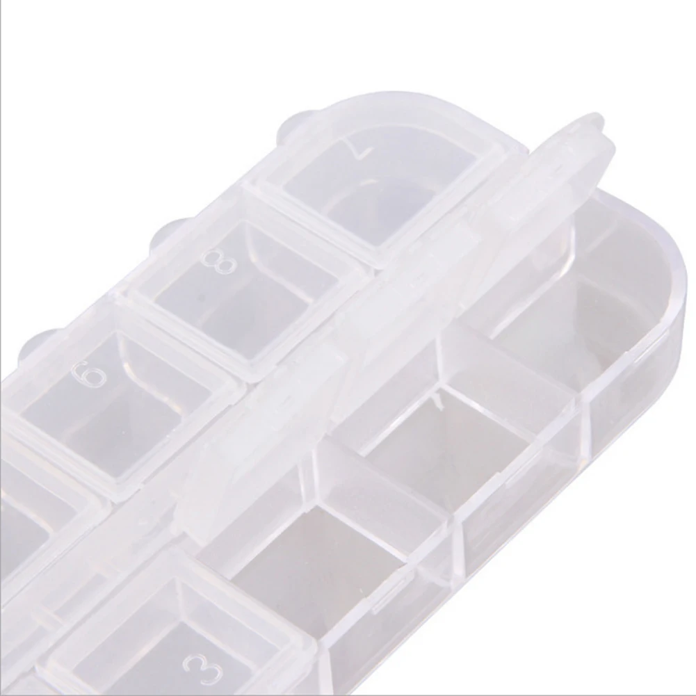 12 Отсек пустой пластиковый контейнер для хранения и переноски коробка ногтей продукты горный хрусталь