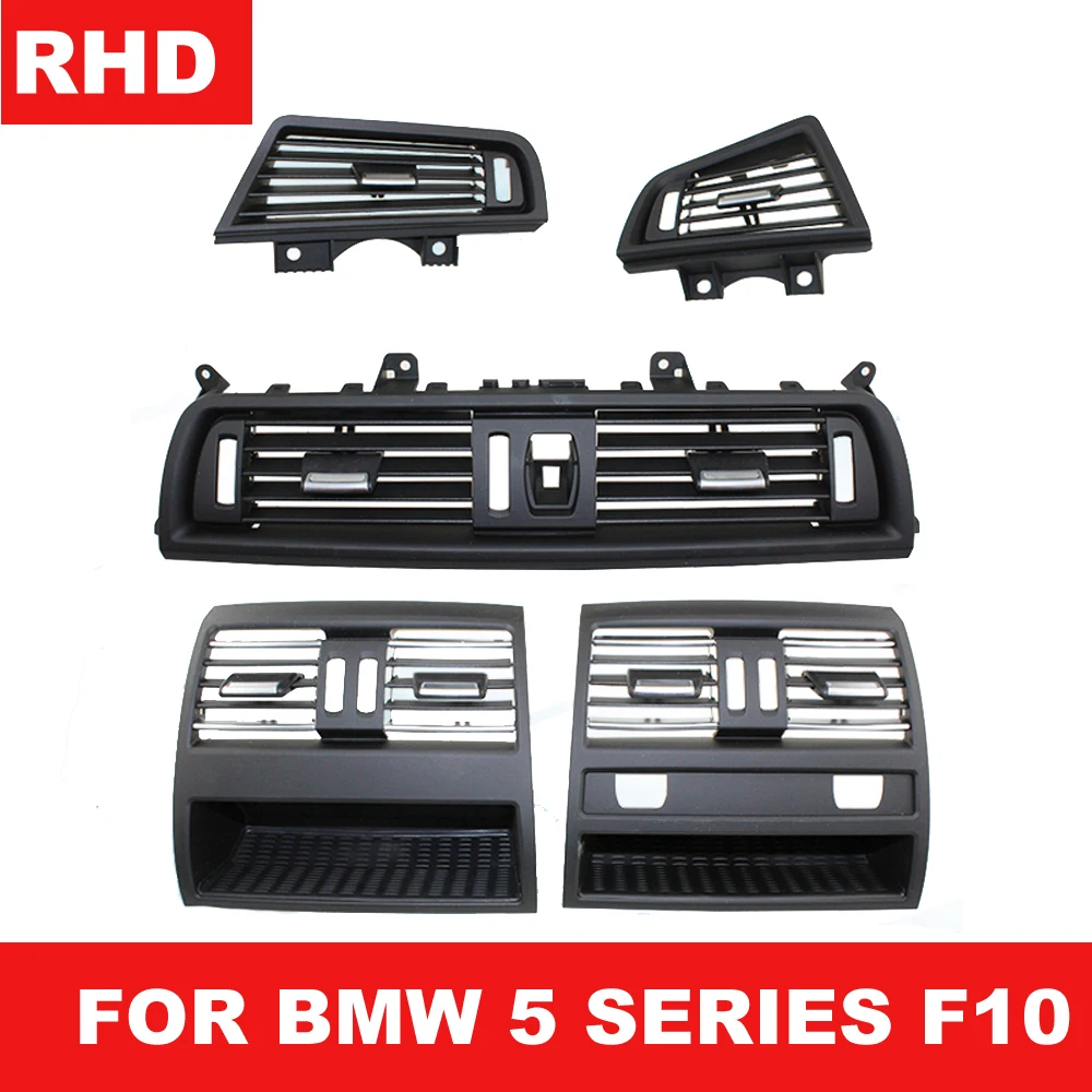 

RHD Front Row Wind Left/Center/Right/Rear Air Conditioning Vent Grill Outlet Panel Chrome Plate For BMW 5 Series F10 F18 10-2017