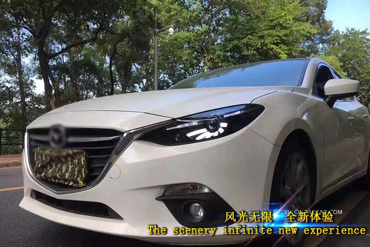 Автомобильный стильный головной светильник для Mazda 3 Axela головной светильник s- светодиодный головной светильник DRL передний светильник Биксеноновая линза двойной луч HID KIT