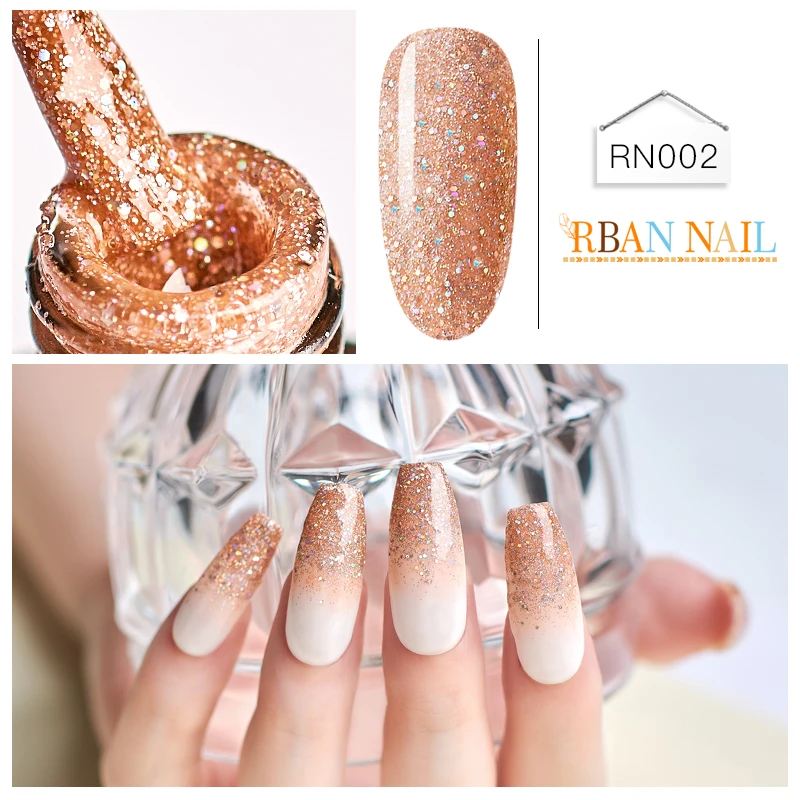 RBAN NAIL 8ml блестящая голографическая лак для ногтей UV LED Сияющие Блестки Гель-лак