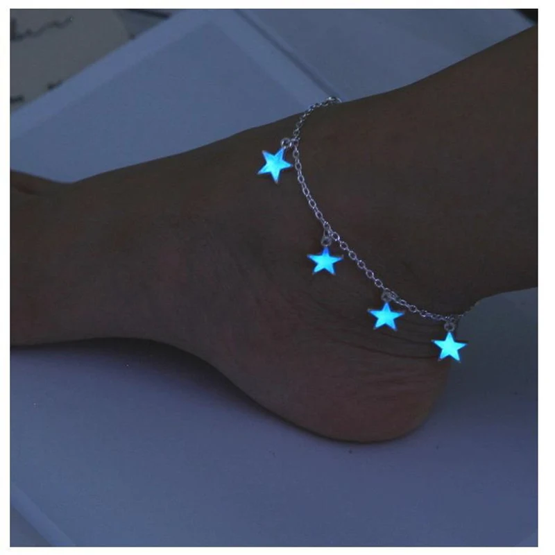 2018 новый год светящиеся дамские пляжные ветры синие Пентагон звезда кисточка