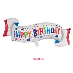 1 шт. 96x48 см цветной баннер с днем рождения, воздушный шар, воздушные шары для младенцев, украшения для дней рождения, Детские воздушные шары