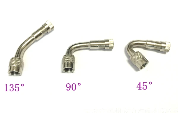 2 шт. металлический клапан для шин стеблевой переходник 45 90 135 градусов изогнутый