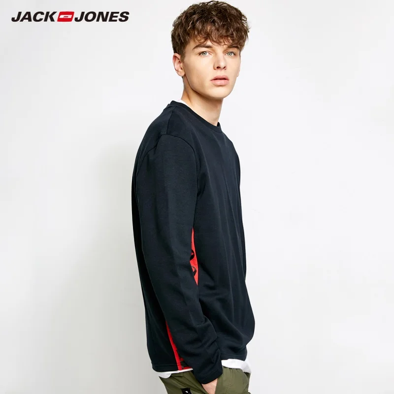 MLMR Мужская хлопковая футболка с буквенным принтом Однотонная длинными рукавами