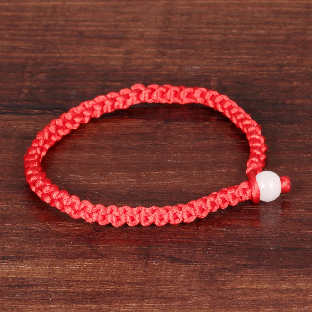 Простые Стильные красные браслеты-шармы Классические китайские плетеные