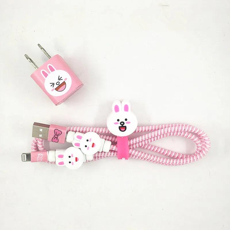 23 стиля USB зарядное устройство кабель протектор Diy набор с намоткой кабеля зарядные наклейки спиральный usb-шнур с зарядным устройством для iphone 5 6 6s 7 8