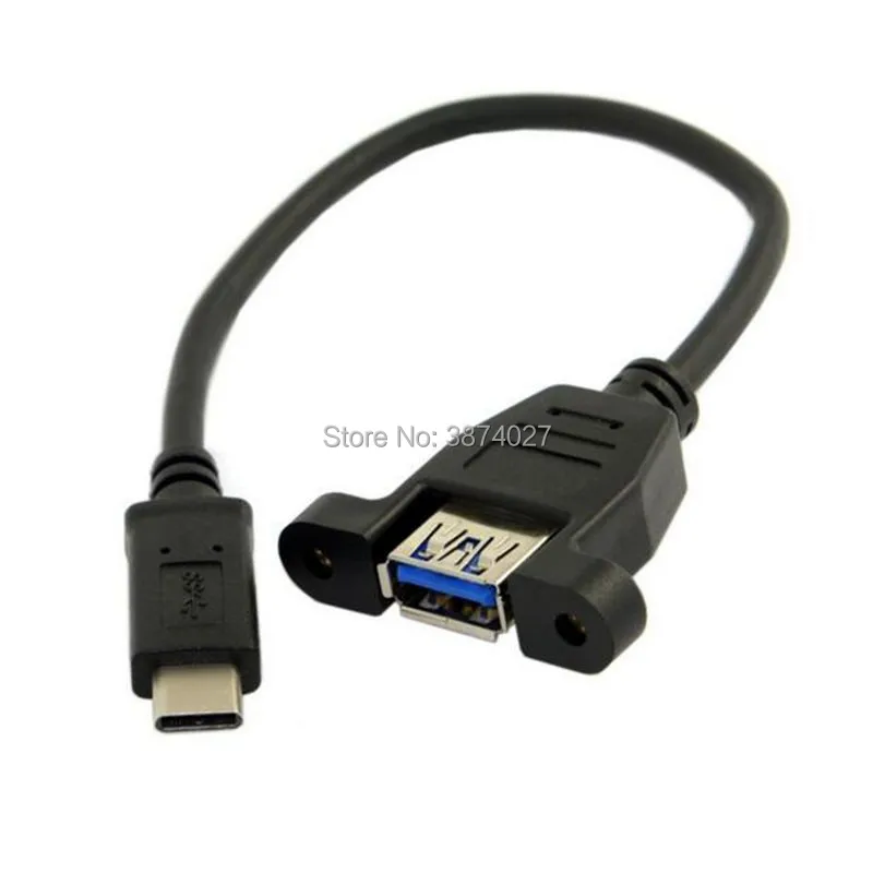 Кабель-адаптер USB3.1 Type C type-c USB-C Male-USB 3 0 A Female OTG с винты для крепления панели |