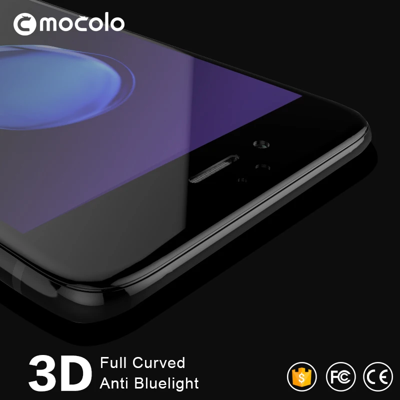 Mocolo 3D Анти синий протектор экрана для iphone 7 Plus 0 26 мм Полное покрытие 9 H закаленное