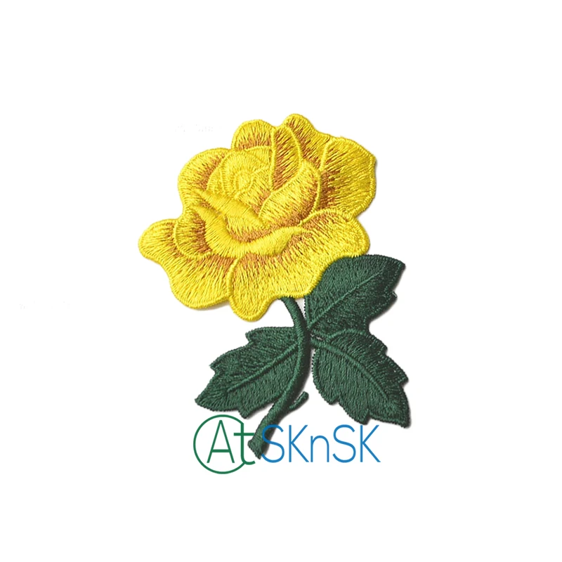 1 шт. Роза аппликация нашивка цветы вышитые шить железа на одежду сумки ручная