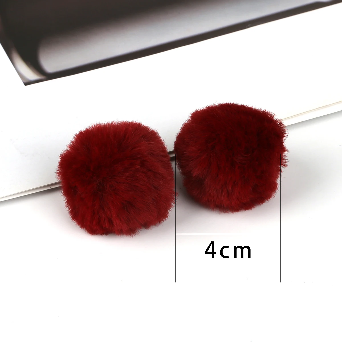 6 цветов помпон из искусственного кроличьего меха 4 см милый Шарм для сережек