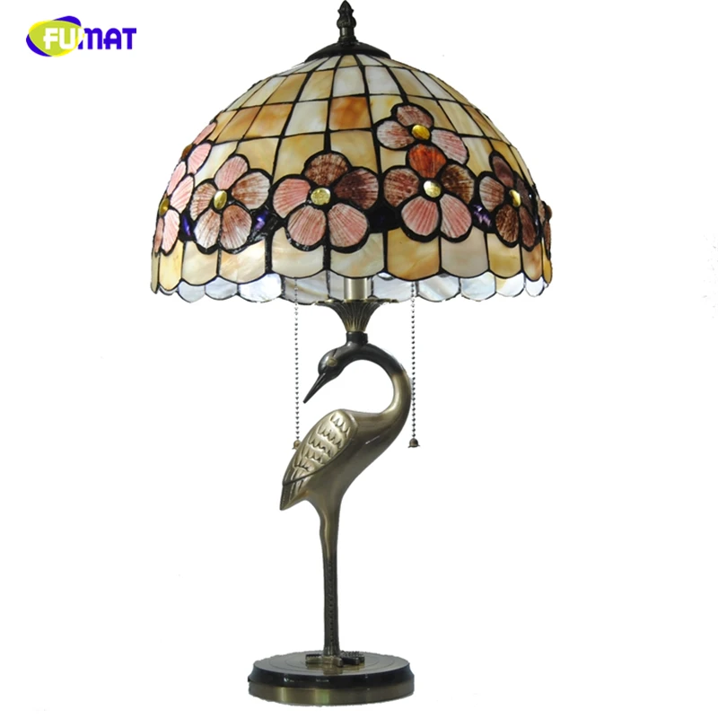 Светодиодные настольные лампы FUMAT Tiffany с абажуром из натуральной ракушки медная