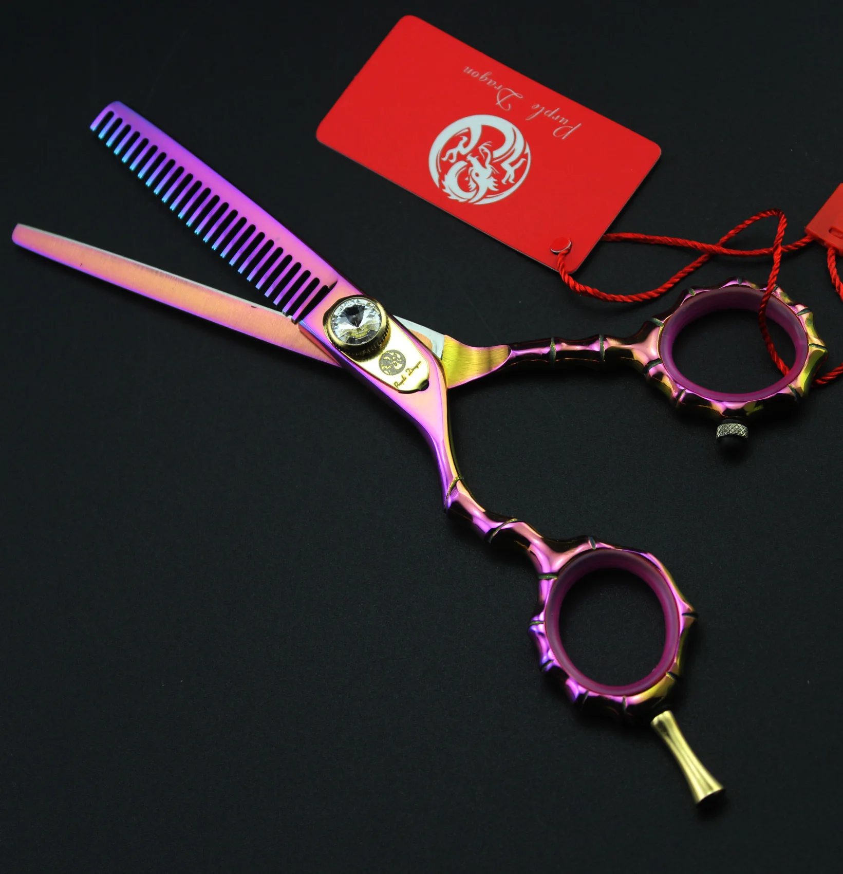 5 дюймов фиолетовый топ Профессиональные парикмахерские бамбуковые левые ручки