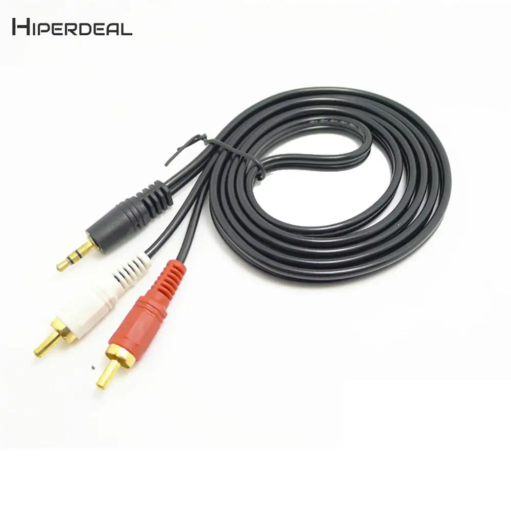 HIPERDEAL модный 3 5 мм разъем типа папа на 2 RCA 1 м фута аудиоразветвитель для ПК AUX