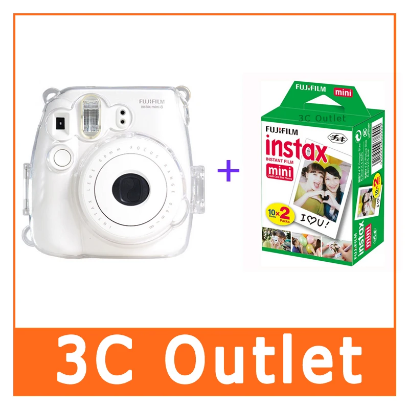 Fujifilm Instax Mini Film 20 листов мгновенная пленка + Fuji Instant Mini8 прозрачный Кристальный