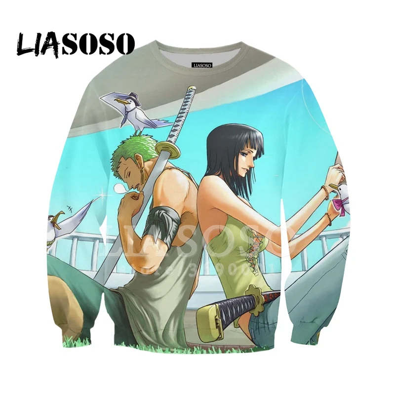 Фото LIASOSO 2018 Sweatshirt Harajuku Hoodies 3d print Anime One Piece Roronoa Zoro Robin Sanji Men Women Pullovers Long-sleeve X1335 Мужская LIASOSO 2018 Sweatshirt Harajuku Hoodies 3d print Anime One Piece Roronoa Zoro Robin Sanji Men Women Pullovers Long-sleeve X1335 Мужская