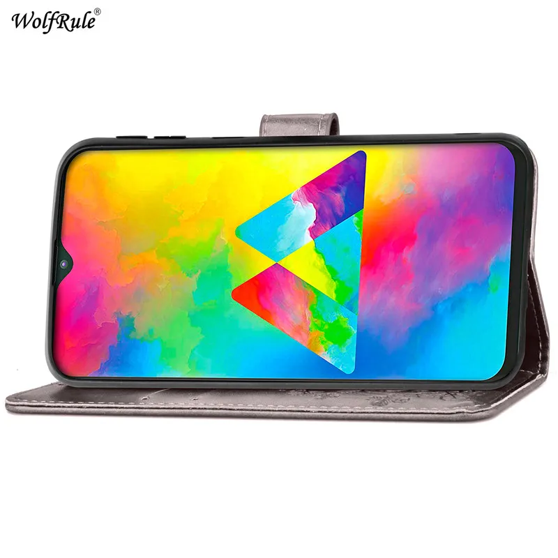 Чехол для Samsung Galaxy M20 чехол с откидной крышкой из искусственной кожи и ТПУ