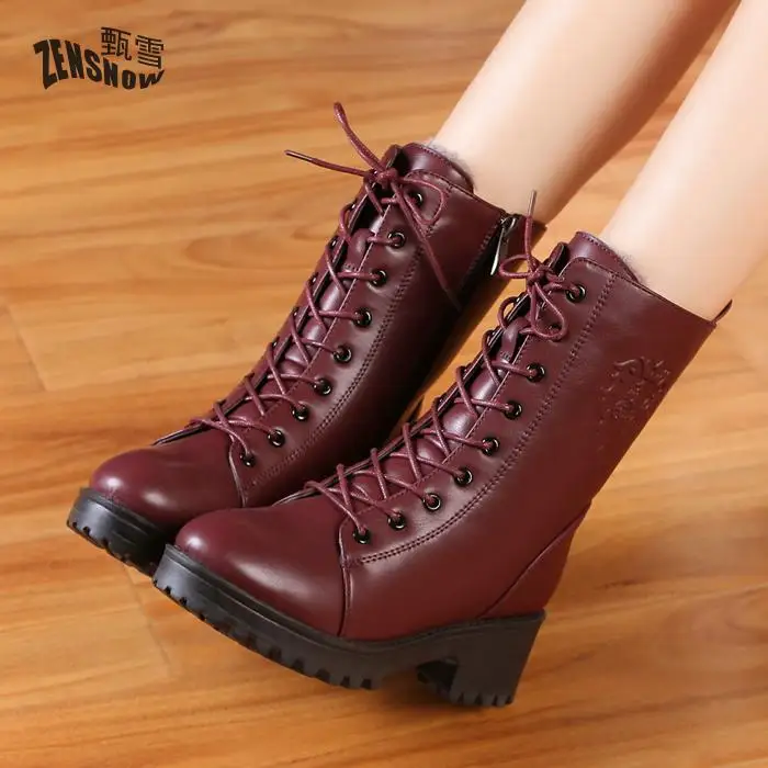 Новинка 2017 года зимние Ботинки Martin теплые женские студенческие модницы|boot shoes|winter
