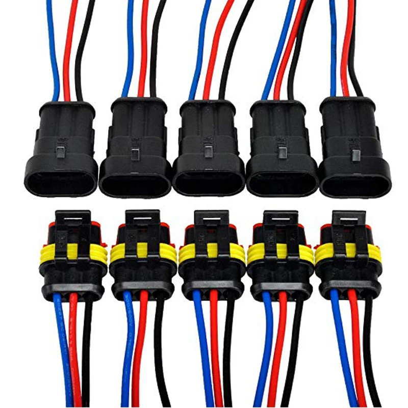 5 комплектов 3 контакта 18 AWG автомобильный фоторазъем комплект розеток провод