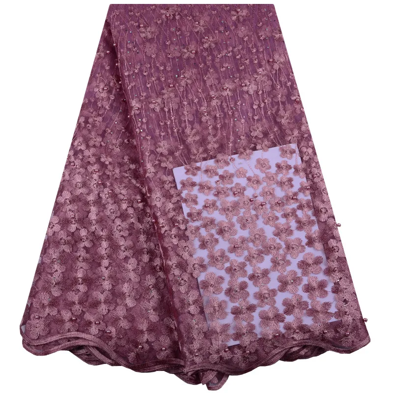 2019 Beaded Fabric For Wedding Dress Embroidered Nigerian French Lace African Tulle Net High Quality Women 1427 | Дом и сад