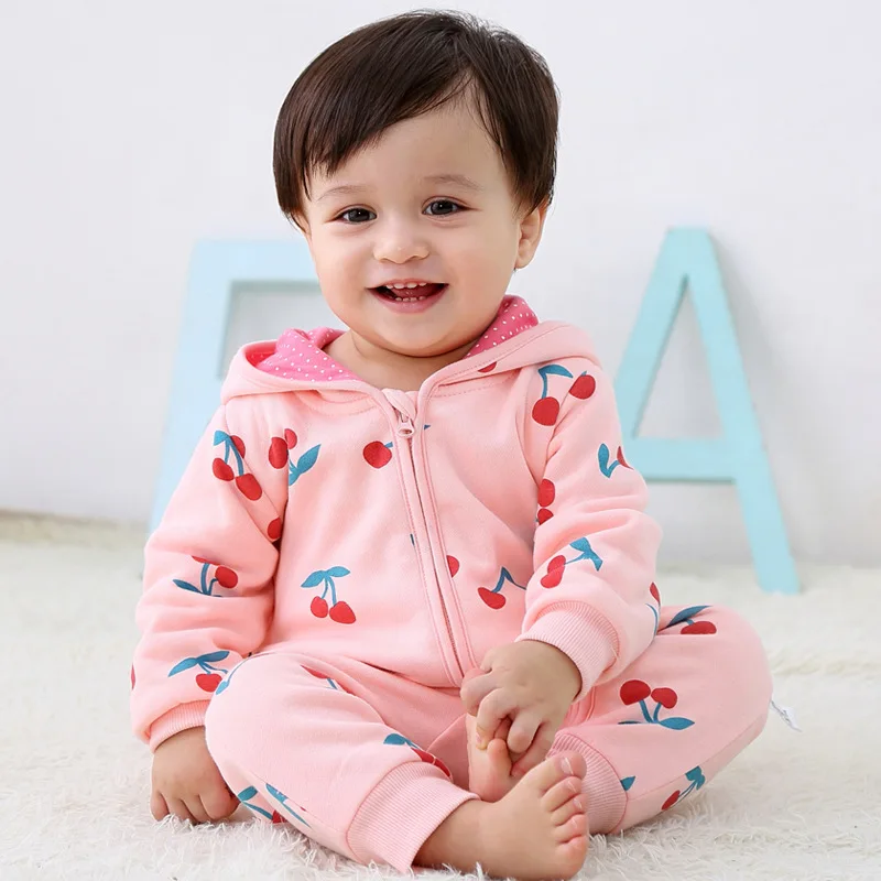 Детская зимняя одежда из чистого хлопка двухслойный теплый комбинезон с