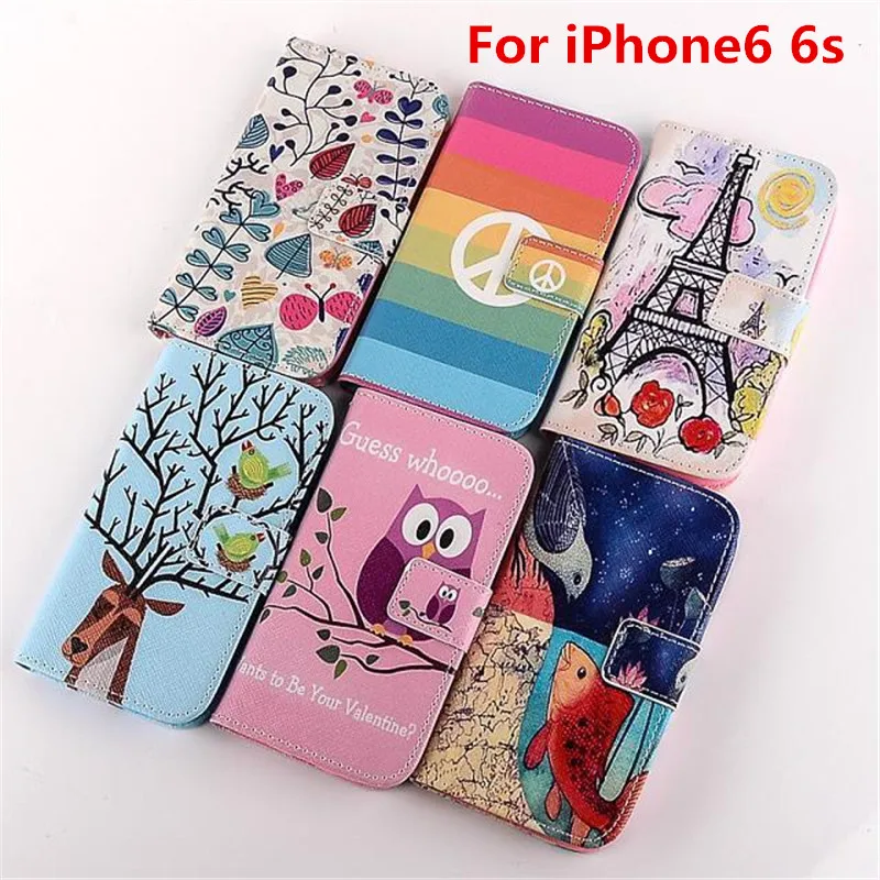 Горячая распродажа роскошные флип бумажник кожаный чехол для iphone 6 s с держателем