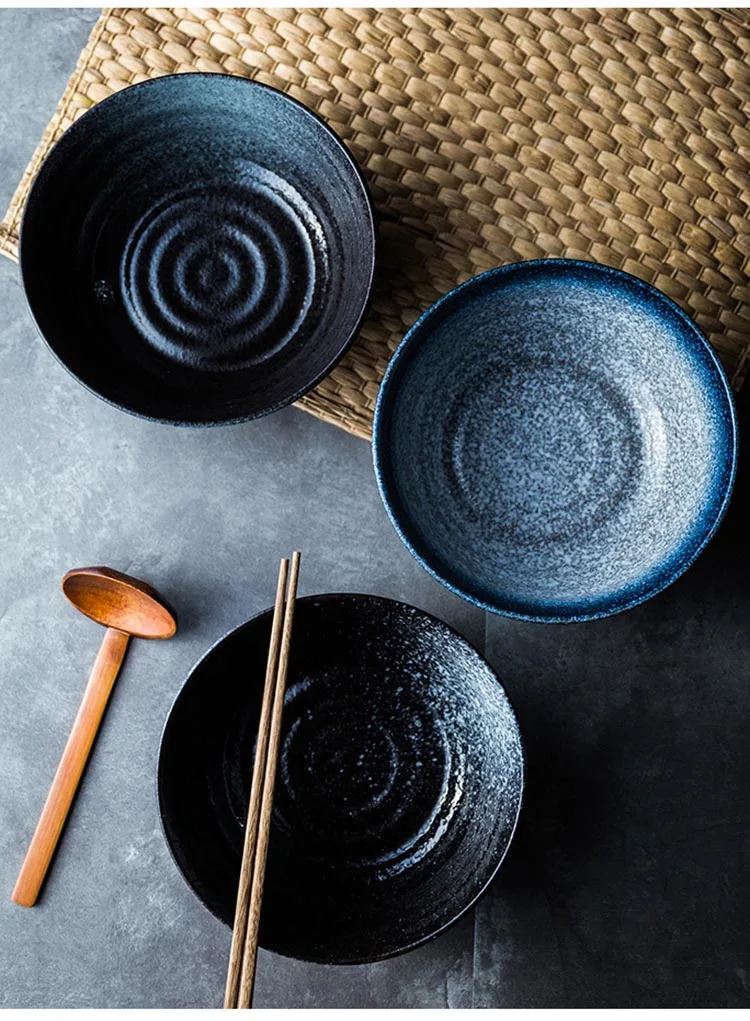 1500 мл, Японская чаша Ramen, Большая керамическая фарфоровая миска для лапши, домашняя креативная миска для супа, винтажная кухонная посуда, контейнер для еды