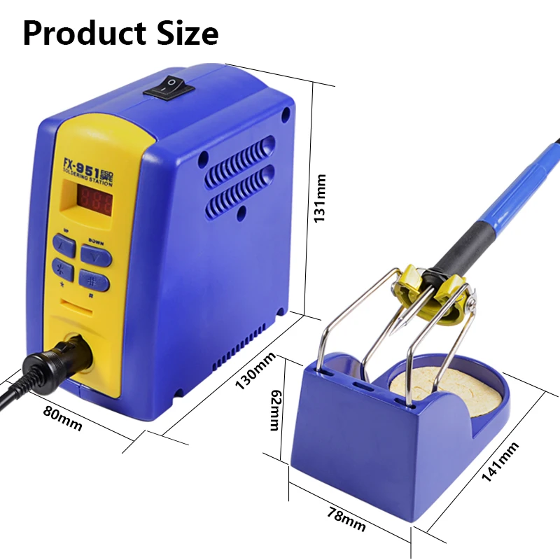 hot Lead-free Thermostatic Soldering ESD FX-951 Station fx-951 rework system with 5pc of T12 tip | Инструменты