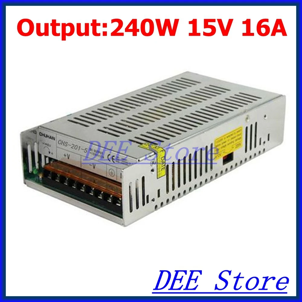 

240W 15V(13.5V~16.5V) 16A Single Output Adjustable Switching power supply unit for LED Strip light Universal AC-DC Converter