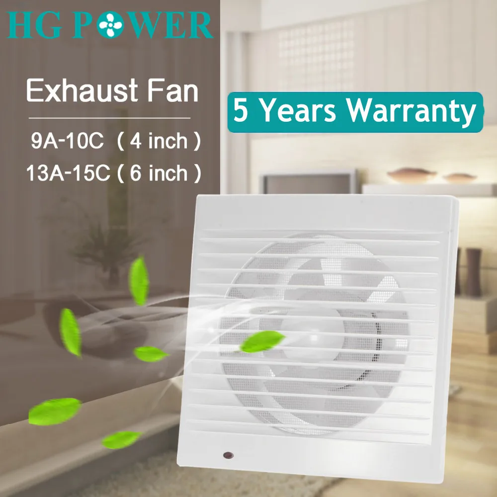 

6'' Silent Ceiling Window Exhaust Fan Air Grille Wall Extractor For Toilet Bathroom Kitchen Hood Ventilation Outlet Household