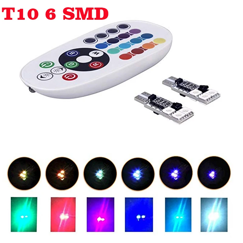 Автомобильная светодиодная лампа T10 12 SMD5050 RGB Led W5W в партии 2019|led light t10|light t10car led t10 |