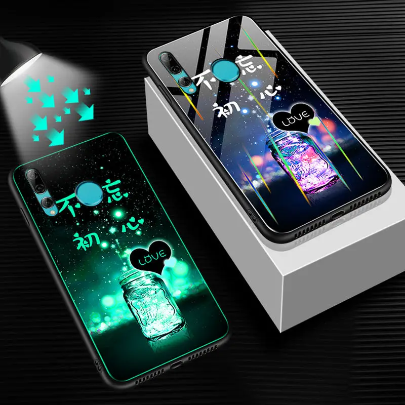Светящийся чехол для телефона huawei Honor 20 Lite, чехол, светящаяся задняя крышка из закаленного стекла для huawei Honor 10i 20 Lite, чехол, сумка