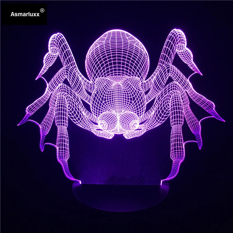 Человек-паук 3D иллюзия Лампа красочные USB бытовой Спальня офисные Светодиодный