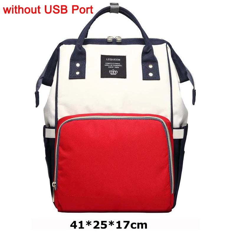 As picture LEQUEEN, модная USB сумка для подгузников для мам и мам, большой дорожный рюкзак для кормления, дизайнерская Детская сумка для коляски, рюкзак для детских подгузников - Цвет: As picture