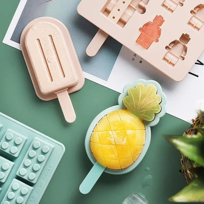 Пищевой силикон лед многоразовые формы для пудинга ледяной лоскут мультяшный