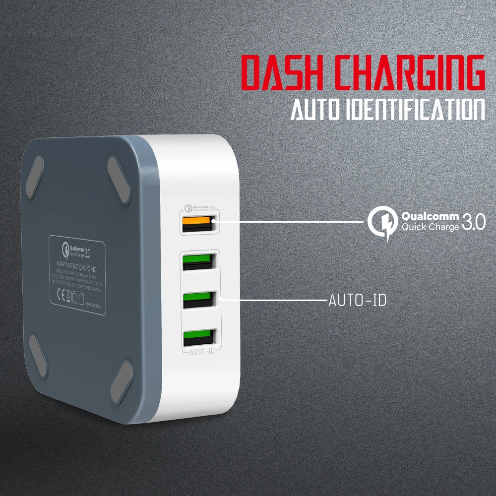 LDNIO A8101 быстрое зарядное устройство для телефона с 7 USB и 1 Qualcom Быстрая зарядка qc 3 0