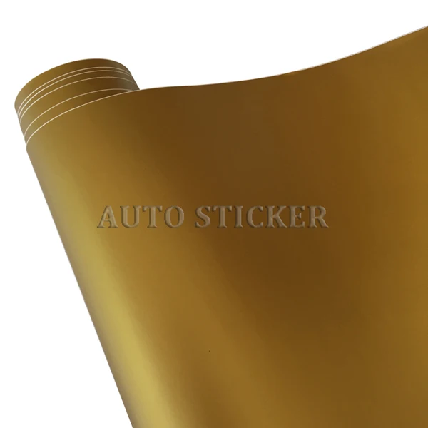 Golden 50 см X 200 см/300 см матовая пленка черного, белого, серебристого цвета, автомобильная наклейка на кузов, самоклеящаяся пленка, виниловая пленка, матовая виниловая пленка - Color Name: Golden