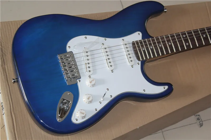 Фабрика магазин синий взрыв ST палисандр гриф 6 строка Гитары Guitarra|guitarra f|blue burstelectric