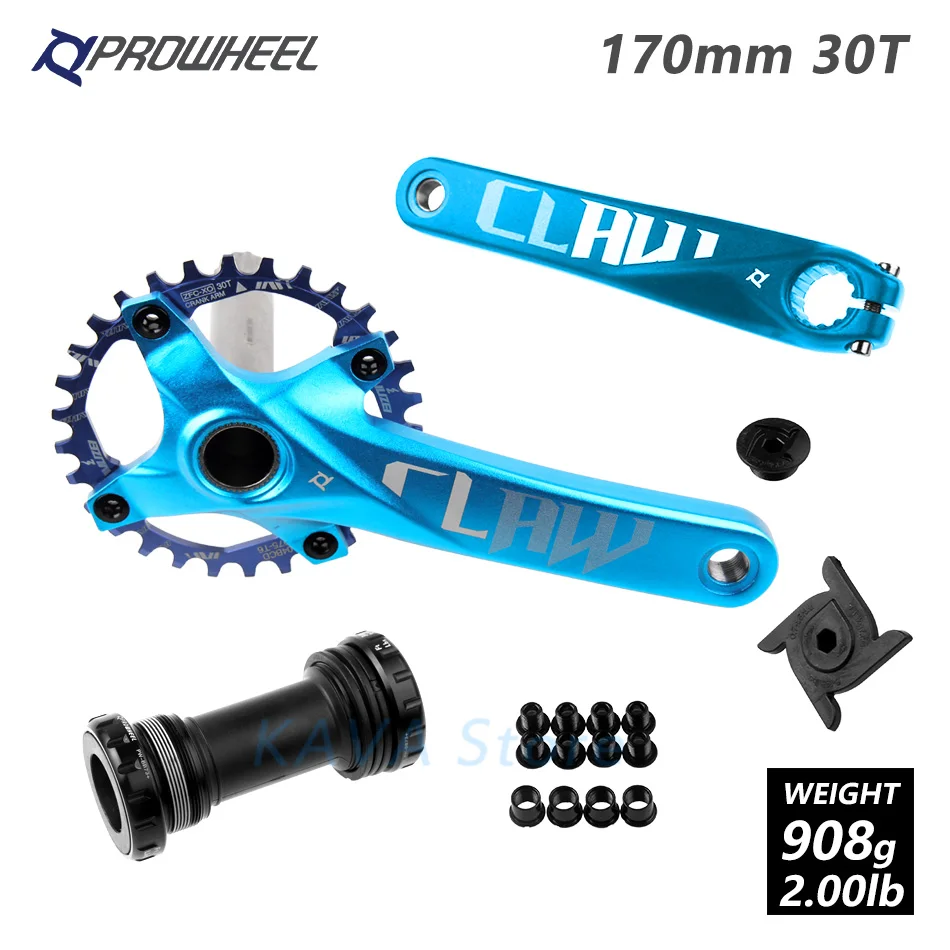 Горный велосипед MTB велосипедные рукоятки передняя Звездочка 104BCD звездочки 170/175 мм Звездочка Круглый 30/32/34/36/38T каретка BB кривошипно комплект - Цвет: 170 Blue 30T and BB