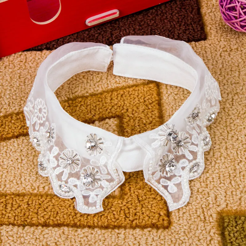 Новый модный воротник из органзы белый и черный галстук съемный накладной лацкан