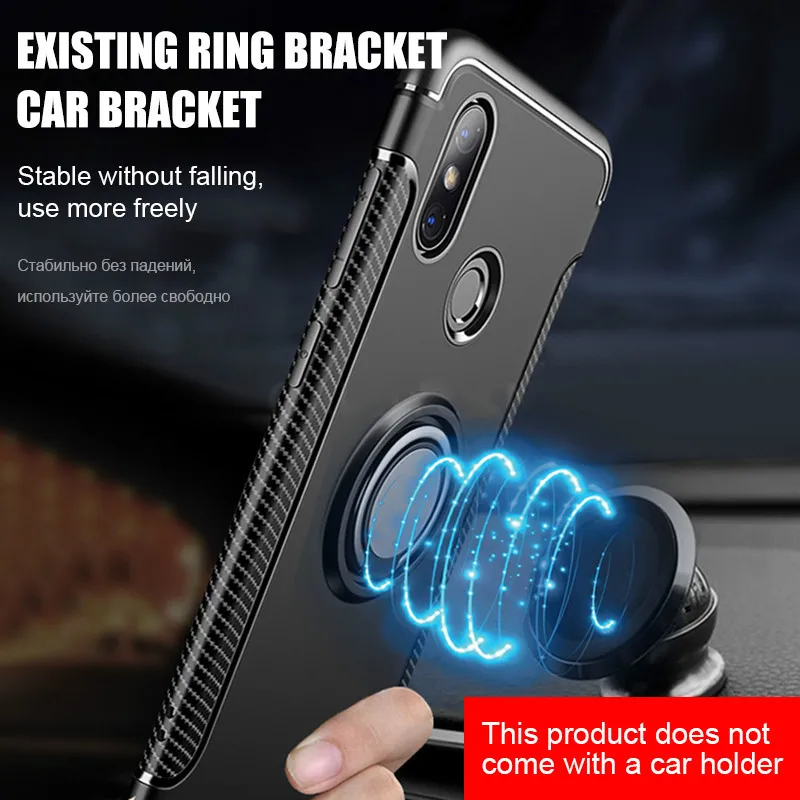 Роскошный автомобильный держатель кольцевой чехол для Xiaomi Redmi 7 Note Pro