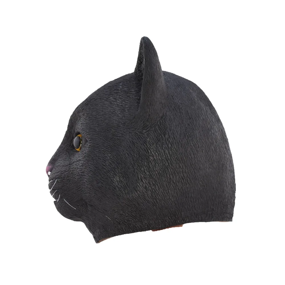 Латексная маска в виде черной кошки на Хэллоуин новинка костюм для вечеринки