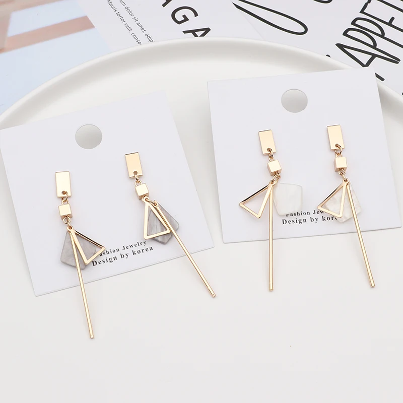 

2018 Simple Temperament Geometry Drop Earrings Hollow Alloy Strip Dangle Pendientes Earrings For Women Brincos