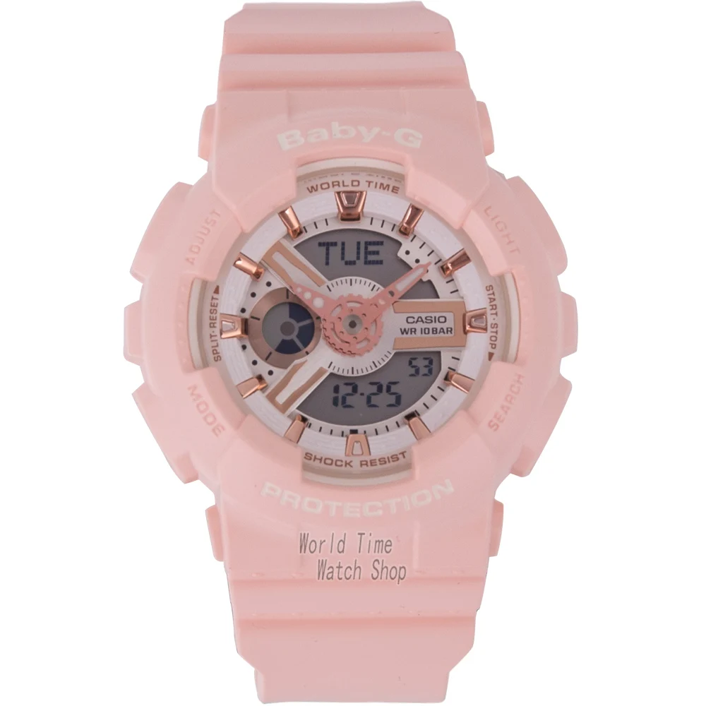 BA110RG4A-1 Часы Casio BABY-G Женские кварцевые спортивные часы мода рестинг на открытом воздухе спортивные двойные водонепроницаемые baby g Часы BA-110 BA-111 - Цвет: BA110RG4A-1