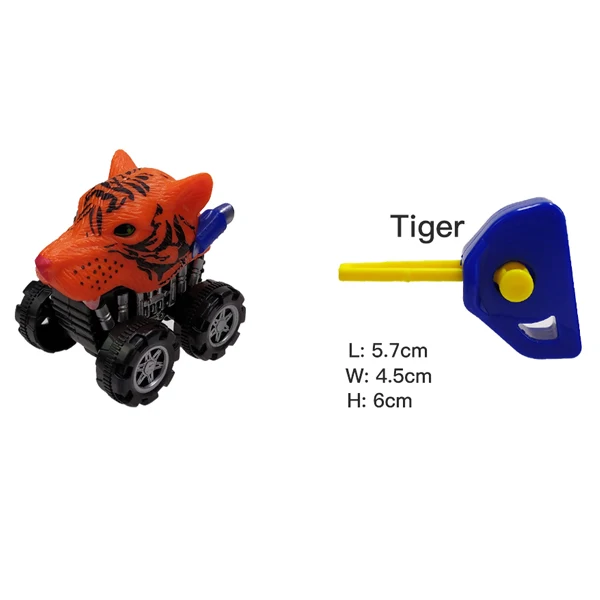 Tiger and Ejector URTOYPIA динозавр монстр грузовик всплывающие мини-животные автомобиль литые игрушки Модель T-rax Акула Тигр Орел Трицератопс дило с катапульта - Цвет: Tiger and Ejector