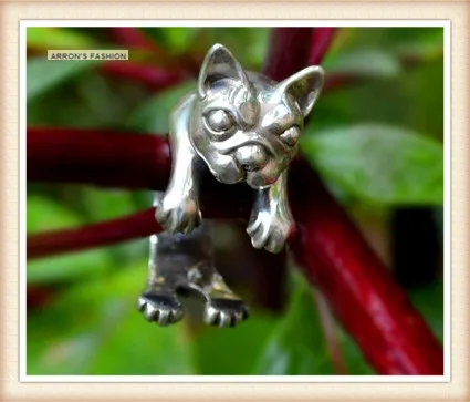 Кольцо с изображением французского бульдога Бесплатный размер ювелирное