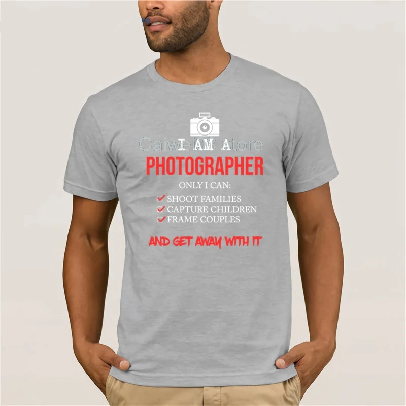 Крутая Мужская футболка с круглым вырезом забавная я фотограф крутая мемом