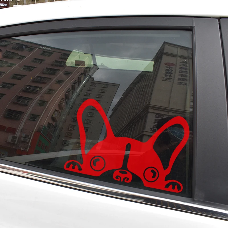 Милая мультяшная подглядывающая собака дизайнерская Автомобильная наклейка