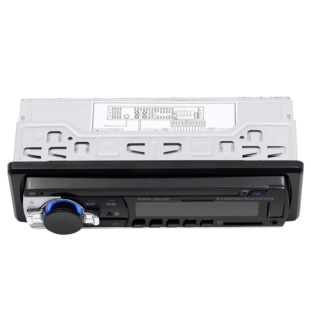 Jsd-520 12 в Bluetooth Стерео FM радио MP3 аудио плеер 5 в зарядное устройство USB SD AUX Автоэлектроника сабвуфер 1 DIN Авторадио