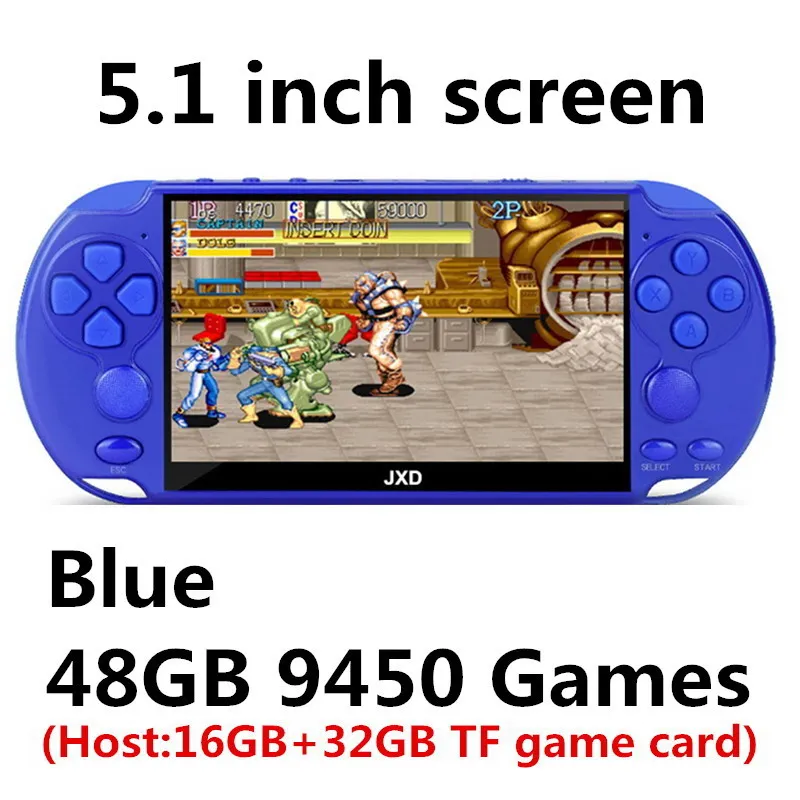 5.1Blue 9450 games Классная 4,3 дюймовая цветная игровая консоль 40 ГБ, встроенная в 7500, игра для ps1/gg/cps/neogeo/gba/gbc/GB/snes/nes/sega, видео игровая Консоль MP4 - Цвет: 5.1Blue 9450 games