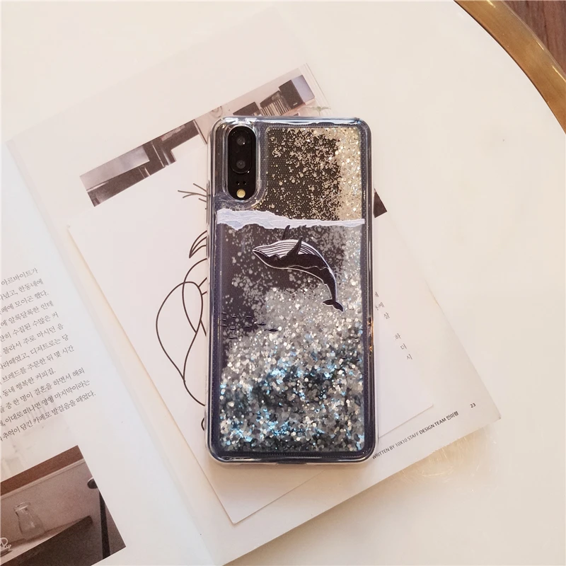 Чехол с динамической жидкостью P20 lite задняя крышка зыбучим песком для Huawei honor 10 V10
